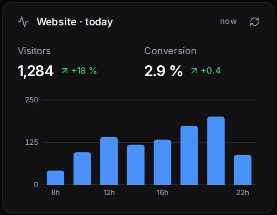 Website traffic widget
